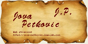 Jova Petković vizit kartica
